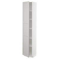 METOD high cabinet with shelves, white/Lerhyttan light grey, 40x37x200 cm