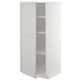 METOD high cabinet with shelves, white/Lerhyttan light grey, 60x60x140 cm