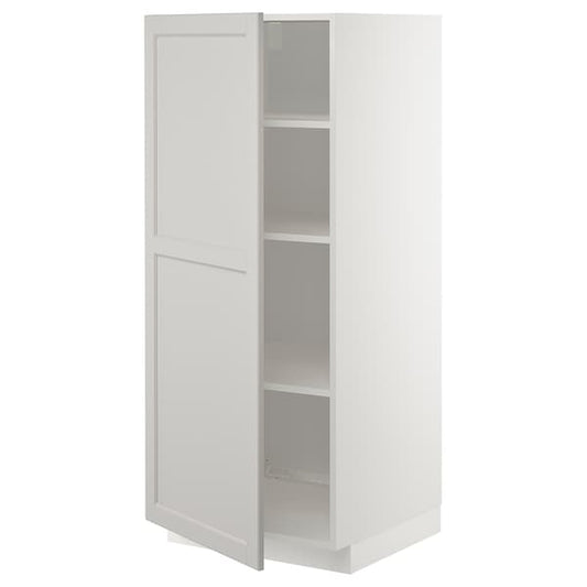 Ikea METOD - High cabinet with shelves, white/Lerhyttan light grey, 60x60x140 cm
