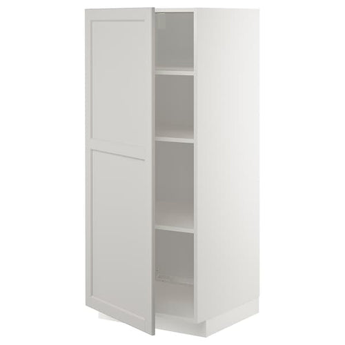 METOD - High cabinet with shelves, white/Lerhyttan light grey, 60x60x140 cm