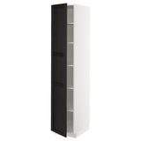 METOD high cabinet with shelves, white/Lerhyttan black stained, 40x60x200 cm