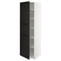 METOD high cabinet with shelves, white/Lerhyttan black stained, 60x60x200 cm