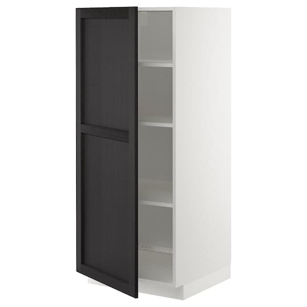 Ikea METOD - High cabinet with shelves, white/Lerhyttan black stained, 60x60x140 cm