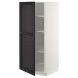 METOD high cabinet with shelves, white/Lerhyttan black stained, 60x60x140 cm