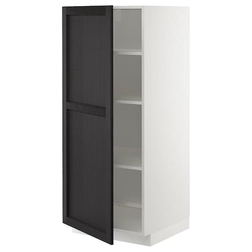 METOD - High cabinet with shelves, white/Lerhyttan black stained, 60x60x140 cm