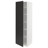 METOD high cabinet with shelves, white/Nickebo matt anthracite, 60x60x200 cm