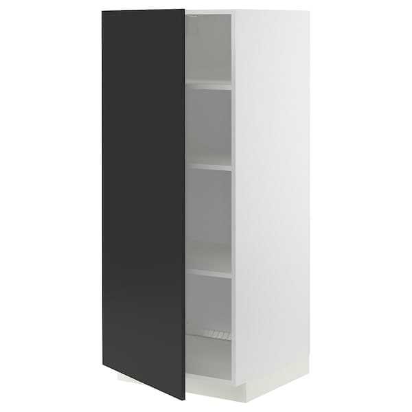 METOD - High cabinet with shelves, white/Nickebo matt anthracite, 60x60x140 cm - best price from Maltashopper.com 79499096