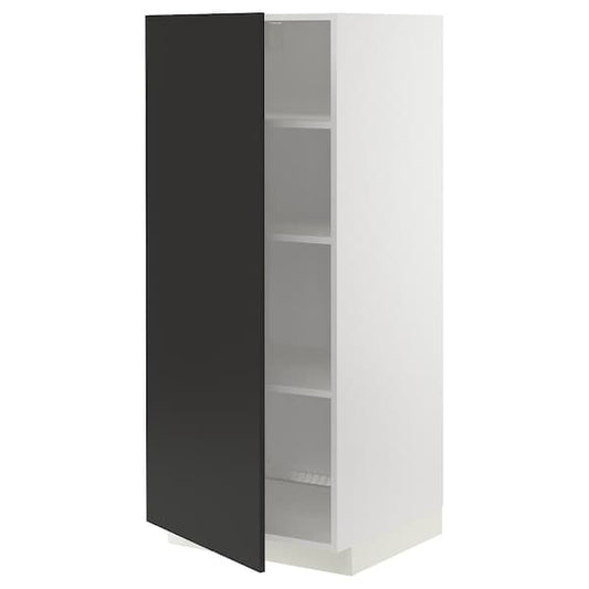 Ikea METOD - High cabinet with shelves, white/Nickebo matt anthracite, 60x60x140 cm