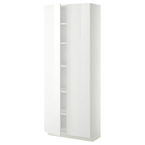 METOD - High cabinet with shelves, white/Ringhult white, 80x37x200 cm