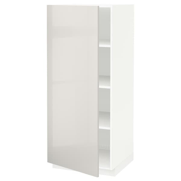 Ikea METOD - High cabinet with shelves, white/Ringhult light grey, 60x60x140 cm