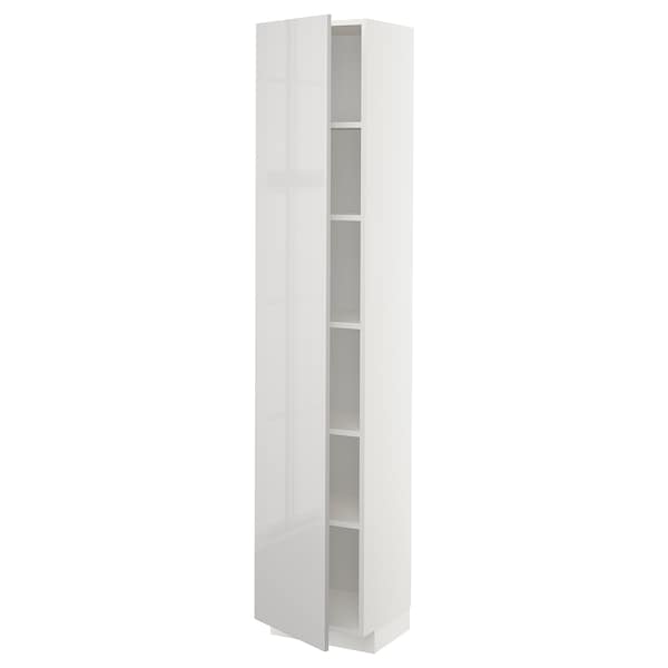 METOD - High cabinet with shelves, white/Ringhult light grey, 40x37x200 cm - best price from Maltashopper.com 59467360