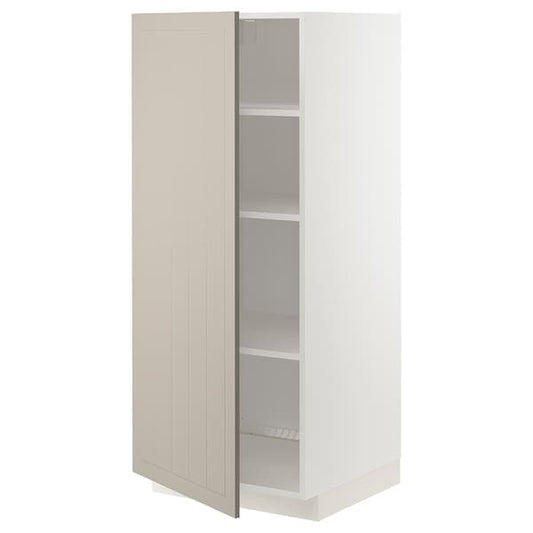 Ikea METOD - High cabinet with shelves, white/Stensund beige, 60x60x140 cm
