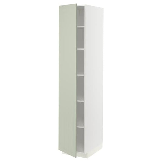 Ikea METOD - High cabinet with shelves, white/Stensund light green, 40x60x200 cm