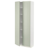 METOD high cabinet with shelves, white/Stensund light green, 80x37x200 cm