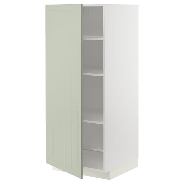 METOD - High cabinet with shelves, white/Stensund light green, 60x60x140 cm - best price from Maltashopper.com 89486258