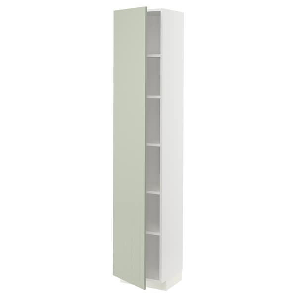 METOD - High cabinet with shelves, white/Stensund light green, 40x37x200 cm - best price from Maltashopper.com 89486654