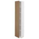 METOD high cabinet with shelves, white/Tistorp brown walnut effect, 40x37x200 cm