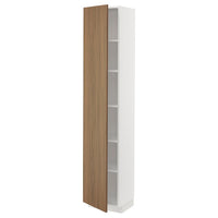 METOD - High cabinet with shelves, white/Tistorp brown walnut effect, 40x37x200 cm - best price from Maltashopper.com 49519388