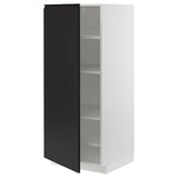 METOD high cabinet with shelves, white/Upplöv matt anthracite, 60x60x140 cm
