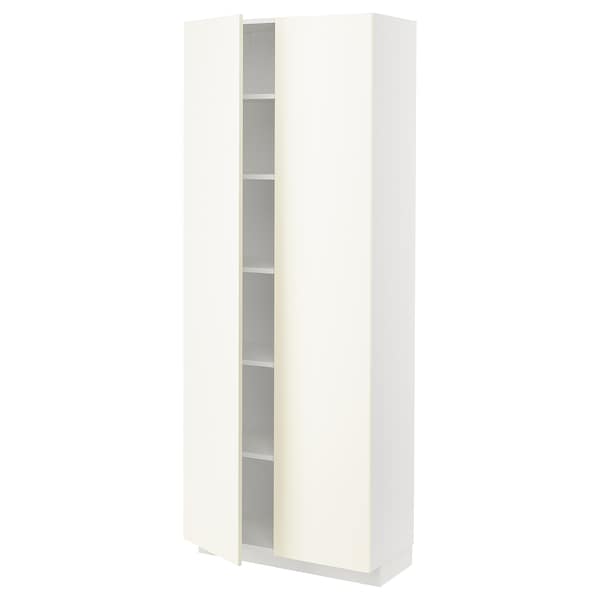 Ikea METOD - High cabinet with shelves, white/Vallstena white, 80x37x200 cm