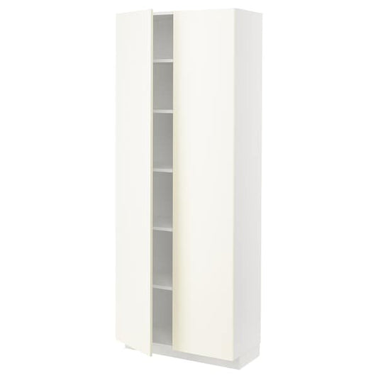 Ikea METOD - High cabinet with shelves, white/Vallstena white, 80x37x200 cm