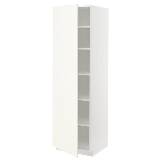 Ikea METOD - High cabinet with shelves, white/Vallstena white, 60x60x200 cm