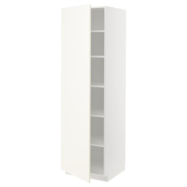 METOD - High cabinet with shelves, white/Vallstena white, 60x60x200 cm