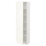 METOD high cabinet with shelves, white/Vallstena white, 60x37x200 cm