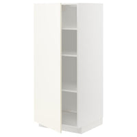 METOD - High cabinet with shelves, white/Vallstena white, 60x60x140 cm - best price from Maltashopper.com 79507317