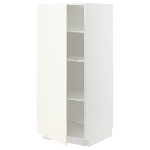 METOD - High cabinet with shelves, white/Vallstena white, 60x60x140 cm