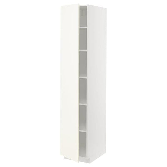 Ikea METOD - High cabinet with shelves, white/Vallstena white, 40x60x200 cm