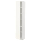 METOD high cabinet with shelves, white/Vallstena white, 40x37x200 cm