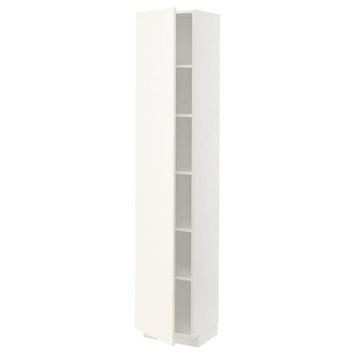 METOD - High cabinet with shelves, white/Vallstena white, 40x37x200 cm