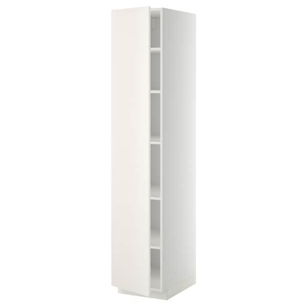 METOD - High cabinet with shelves, white/Veddinge white, 40x60x200 cm - best price from Maltashopper.com 99457651