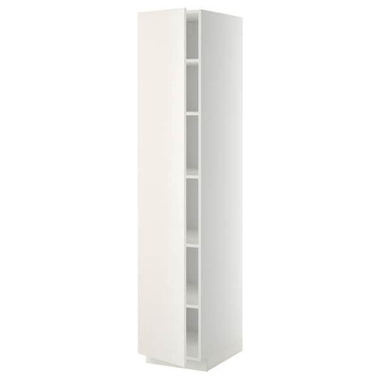 Ikea METOD - High cabinet with shelves, white/Veddinge white, 40x60x200 cm