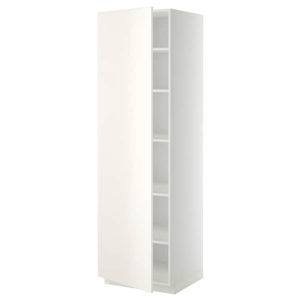 METOD - High cabinet with shelves, white/Veddinge white, 60x60x200 cm - best price from Maltashopper.com 59465097