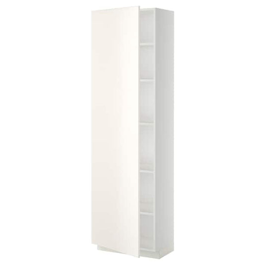 Ikea METOD - High cabinet with shelves, white/Veddinge white, 60x37x200 cm