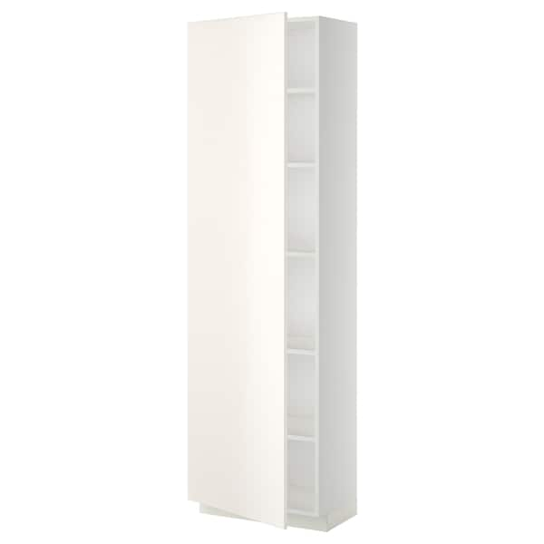 METOD - High cabinet with shelves, white/Veddinge white, 60x37x200 cm