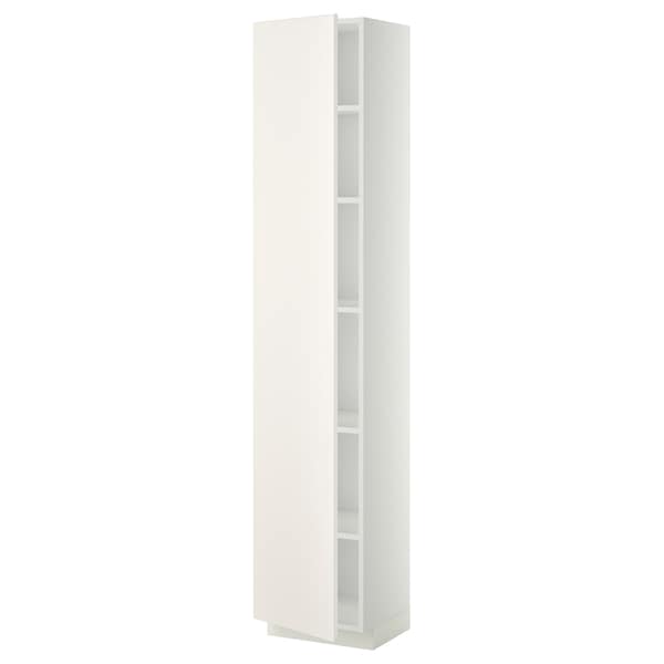 METOD - High cabinet with shelves, white/Veddinge white