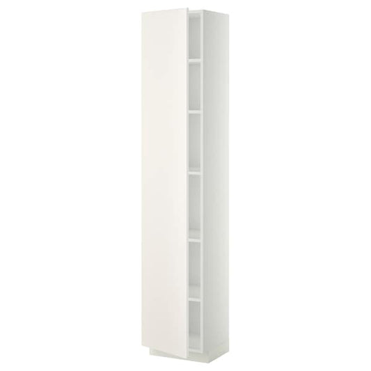 Ikea METOD - High cabinet with shelves, white/Veddinge white, 40x37x200 cm