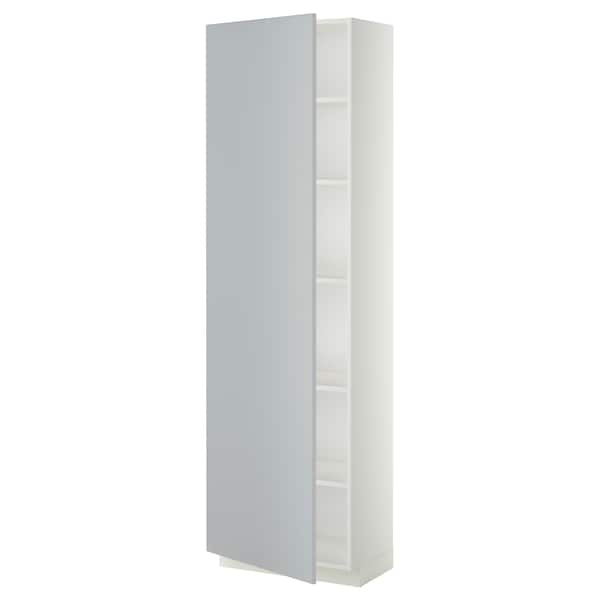METOD - High cabinet with shelves, white/Veddinge grey