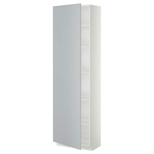 METOD - High cabinet with shelves, white/Veddinge grey, 60x37x200 cm