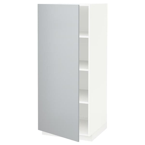 METOD - High cabinet with shelves, white/Veddinge grey, 60x60x140 cm