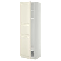 METOD - High cabinet w shelves/wire basket, white/Bodbyn off-white, 60x60x200 cm - best price from Maltashopper.com 69456969