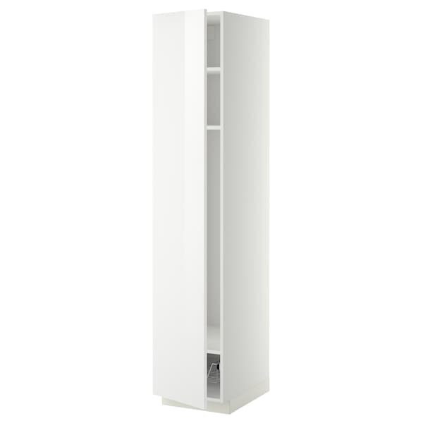 Ikea METOD - High cabinet w shelves/wire basket, white/Ringhult white, 40x60x200 cm