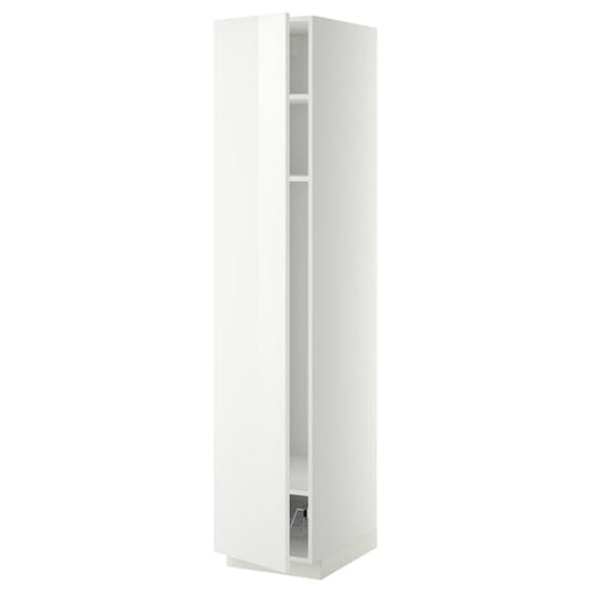 Ikea METOD - High cabinet w shelves/wire basket, white/Ringhult white, 40x60x200 cm