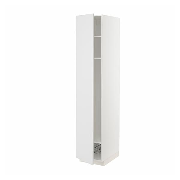Ikea METOD - High cabinet w shelves/wire basket, white/Stensund white, 40x60x200 cm