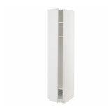 METOD high cabinet w shelves/wire basket, white/Stensund white, 40x60x200 cm