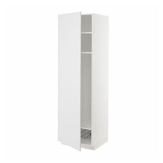 Ikea METOD - High cabinet w shelves/wire basket, white/Stensund white , 60x60x200 cm