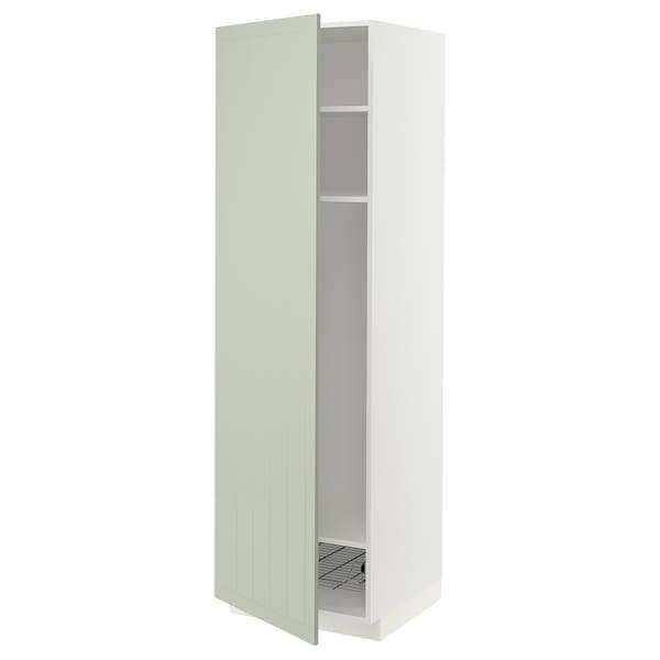 Ikea METOD - High cabinet w shelves/wire basket, white/Stensund light green, 60x60x200 cm